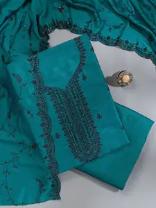 Koskii Ethnic Motifs Embroidered Sequinned Tissue Unstitched Dress Material