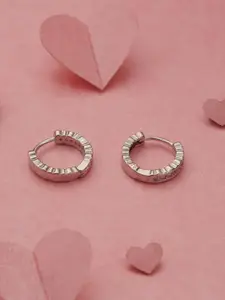 Gargi by P. N. Gadgil & Sons 925 Sterling Silver Artificial Stones Studded Circular Hoops