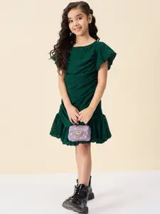 Stylo Bug Flutter Sleeve Georgette A-Line Dress