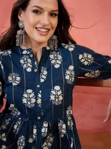 Sangria Printed Pure Cotton Tops