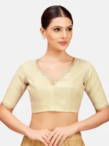 Studio Shringaar Embroidered V-Neck Saree Blouse