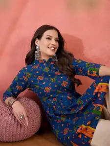 Sangria Printed Pure Cotton Tops