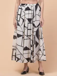 Hive91 Printed Flared Maxi Skirt