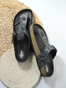 The Roadster Lifestyle Co Men Textured Pattern Dual-Strap Cushioned Sandals