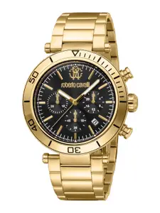 Roberto Cavalli Men Dial & Stainless Steel Bracelet Style Straps Analogue Automatic Watch RC5G128M0065