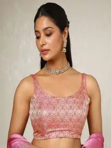 Soch Woven Design U Neck Saree Blouse