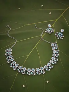 Anouk Gold-Plated Artificial Stones Studded Necklace And Earrings