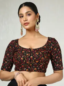 Soch Embroidered U Neck Saree Blouse With Sequins