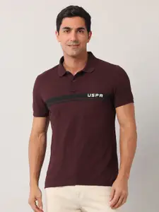U.S. Polo Assn. Denim Co. Men Striped Polo Collar Cotton Slim Fit T-shirt
