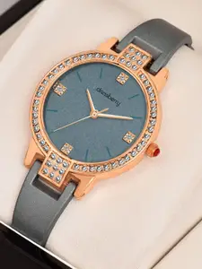 DressBerry Women Embellished Dial & Bracelet Style Straps Analogue Watch 413 Milky Elevate your style