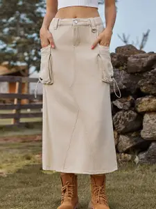 StyleCast Denim A-Line Midi Skirt