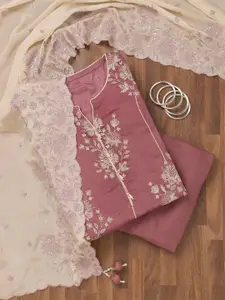 Koskii Ethnic Motifs Embroidered Sequinned Unstitched Dress Material