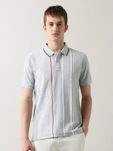 Arrow Sport Men Brand Logo Striped Polo Collar Pockets T-shirt