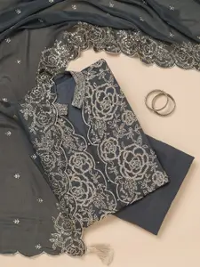 Koskii Ethnic Motifs Embroidered Sequinned Unstitched Dress Material