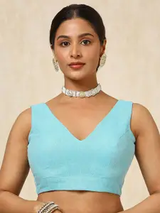 Soch Woven Design V Neck Saree Blouse