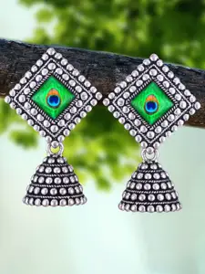 DIVASTRI Set Of 5 Silver-Plated Dome Shaped Jhumkas