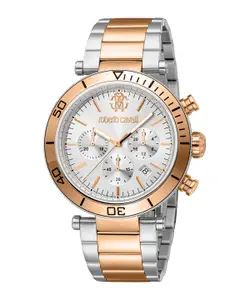 Roberto Cavalli Men Dial & Stainless Steel Bracelet Style Straps Analogue Automatic Watch RC5G128M0095