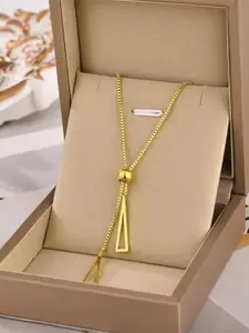 DressBerry Gold-Plated Triangle Shaped Pendant Chain