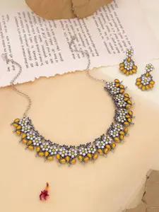 Anouk Gold-Plated Artificial Stones Studded Necklace And Earrings