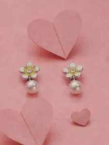 Gargi by P. N. Gadgil & Sons 92.5 Sterling Silver Floral Artificial Beads Drop Earrings