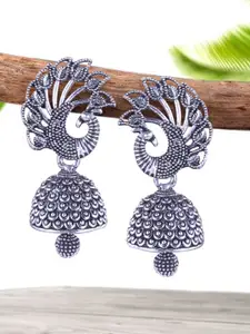 DIVASTRI Peacock Shaped Jhumkas Earrings