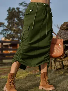 StyleCast Denim A-Line Midi Skirt