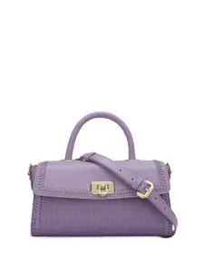 Da Milano Leather Structured Satchel with Cut Work