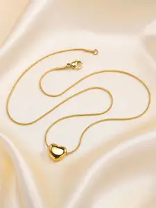 MEENAZ Gold-Plated Heart Shaped Pendants With Chains