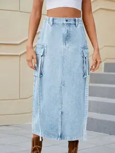 StyleCast Denim Divided Midi Skirt