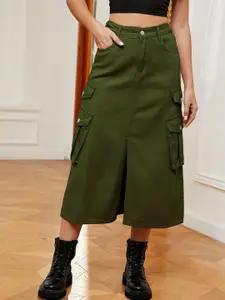 StyleCast Denim Divided Midi Skirt