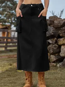 StyleCast Denim A-Line Midi Skirt