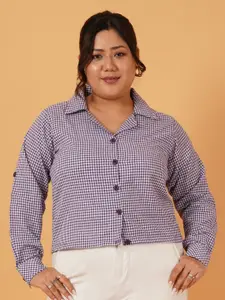 ANGOORI FASHION Women Standard Micro Checks Opaque Checked Casual Shirt