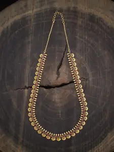 Kushal's Fashion Jewellery Copper Gold-Plated Antique Necklace