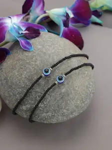 Sangria Silver-Plated Artificial Beads Anklet