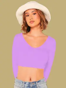 Dream Beauty Fashion Women V-Neck Fitted Crop Top