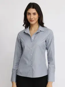 FableStreet Women Comfort Slim Fit Opaque Striped Formal Shirt