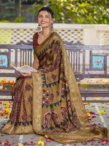 Saree mall Ethnic Motifs Zari Sungudi Sarees