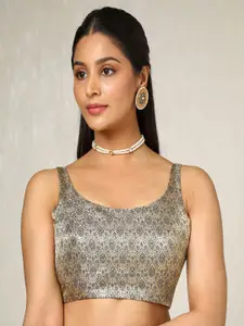 Soch Woven Design U Neck Saree Blouse