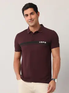 U.S. Polo Assn. Denim Co. Men Striped Polo Collar Cotton Slim Fit T-shirt