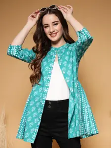 SUBAGI FASHION Floral Printed Gathers Cotton Shrug