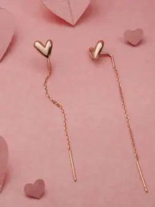 Gargi by P. N. Gadgil & Sons 925 Sterling Silver Heart Shaped Drop Earrings