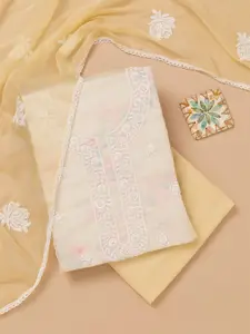 Koskii Ethnic Motifs Embroidered Beads and Stones Unstitched Dress Material