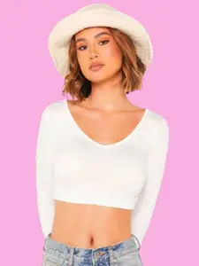 Dream Beauty Fashion V-Neck Fitted Crop Top
