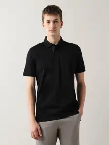 Arrow Men Regular Fit Solid Polo Collar Cotton T-shirt