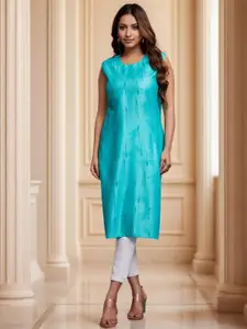 KALINI Animal Printed Round Neck Straight Kurta