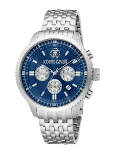 Roberto Cavalli Men Dial & Stainless Steel Bracelet Style Straps Analogue Automatic Watch RC5G127M0065