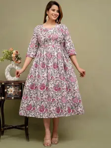 Mialo fashion Printed Maternity Feeding Fit & Flared Ethnic Dresses