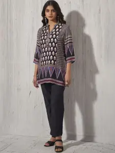 Anouk Ethnic Motifs Printed Mandarin Collar Straight Kurta