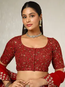 Soch Embroidered U Neck Saree Blouse With Sequins