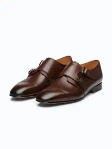 3DM Lifestyle Men Leather Formal Monk Shoes